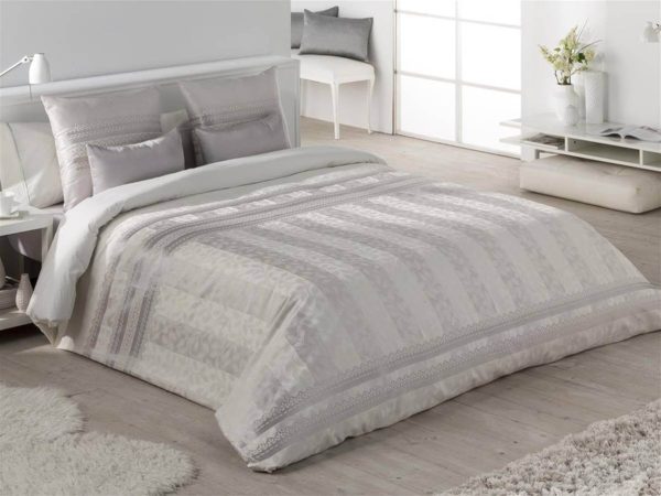 Tejidos JVR - Funda Nórdica NELLA cama 105 - Color Plata Tejidos JVR - Funda Nórdica NELLA cama 105 - Color Plata