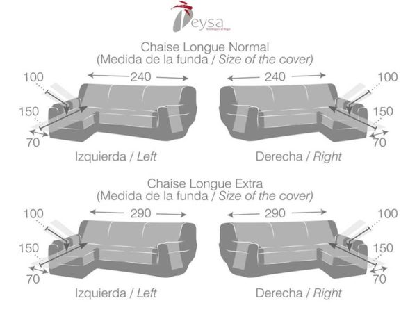 Funda Chaise Longue Práctica LONA LISO de Eysa