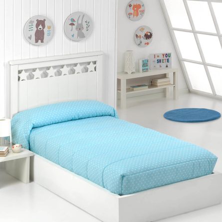 Edredon ajustable de estrellas azul