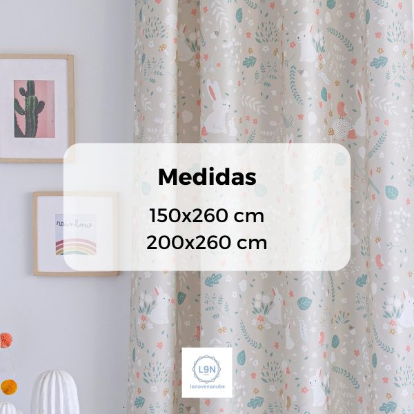 Cortina con ollaos MISTY BEIG de Confecciones Paula