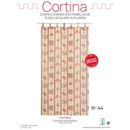 Cortina alpujarreña con trabillas de 140x260 cm