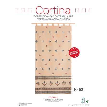 Cortina alpujarreña con trabillas de 140x260 cm