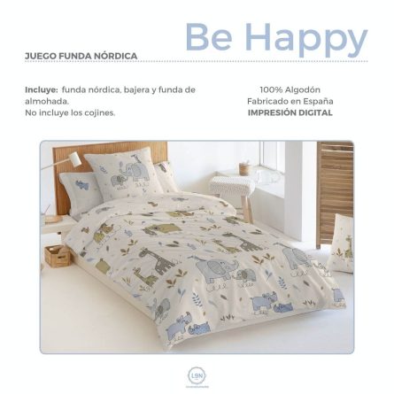Funda nórdica BE HAPPY de Tejidos JVR