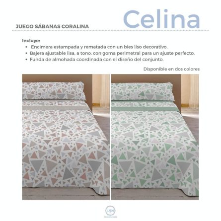 Juego de sábanas coralina CELINA de Tejidos Reina
