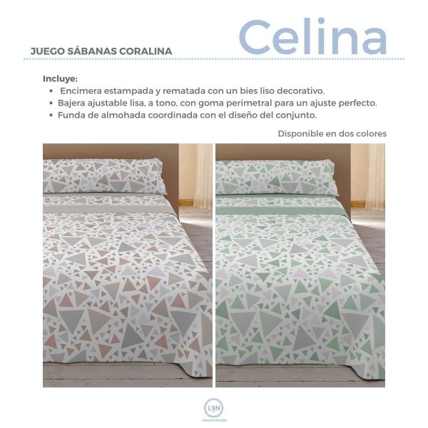 Juego de sábanas coralina CELINA de Tejidos Reina