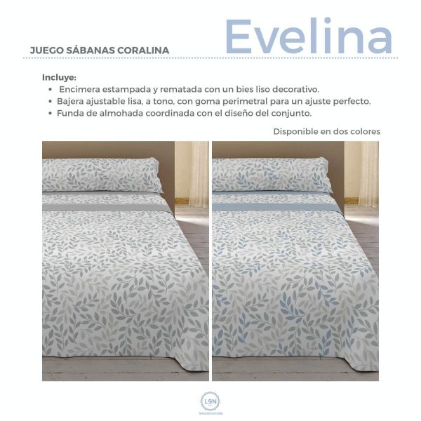 Juego de sábanas coralina EVELINA de Tejidos Reina
