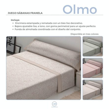 Juego de sábanas franela OLMO de Tejidos Reina