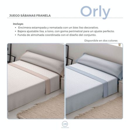 Juego de sábanas franela ORLY de Tejidos Reina