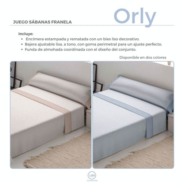 Juego de sábanas franela ORLY de Tejidos Reina