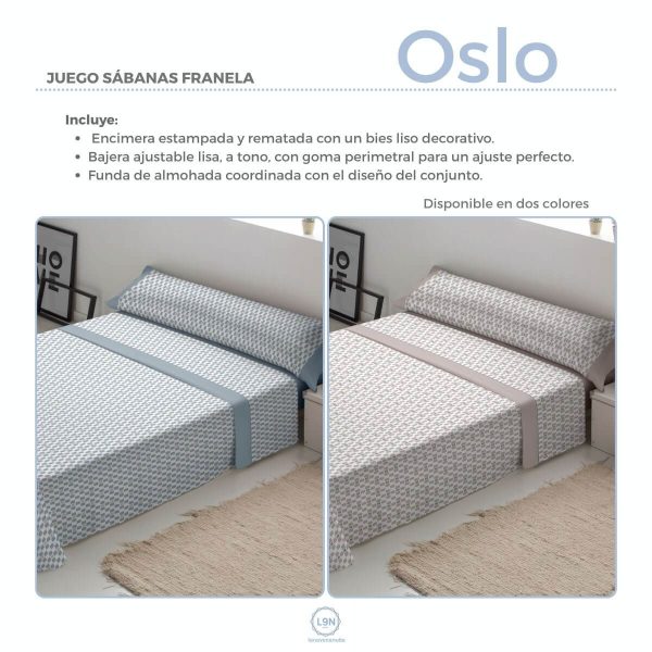 Juego de sábanas franela OSLO de Tejidos Reina