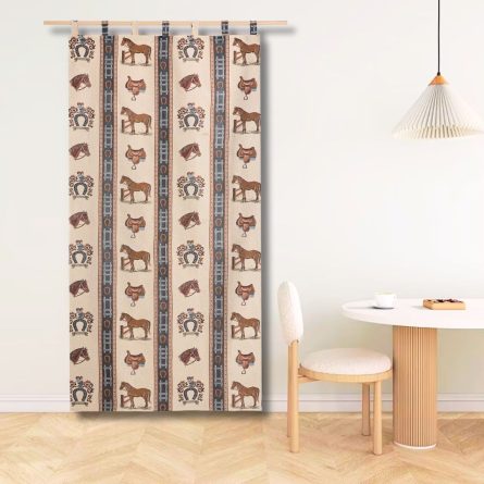 Cortina alpujarreña con trabillas CABALLOS Nº5 de 140x260 cm