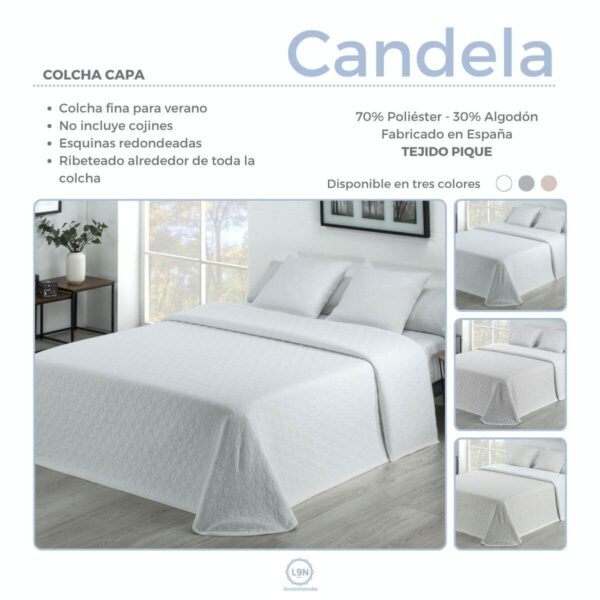 Colcha piqué reversible CANDELA de Lanovenanube